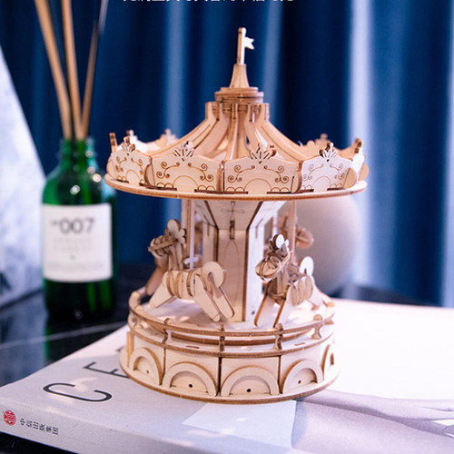 Robotime/若态木质立体拼图拼装diy小屋儿童成人桌面益智玩具 - 图0