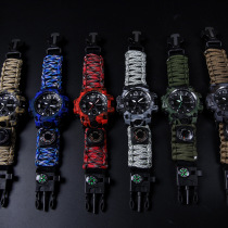 Outdoor Sports Umbrella Rope Watch Men Multifunction Special Soldiers Middle School Students Trend Compass Electronic Watch Waterproof Male