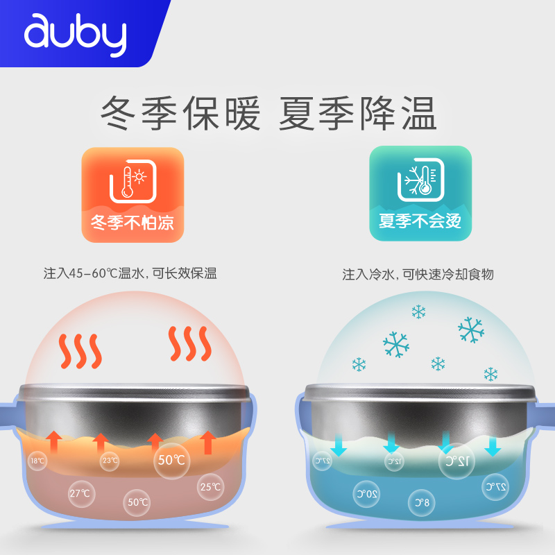 Auby 澳贝 儿童注水保温碗 天猫优惠券折后￥29.9包邮（￥39.9-10）2色可选