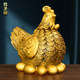 Pure brass hen ornaments golden chicken laying eggs hatching hens ingot rooster home living room entrance wine cabinet gifts