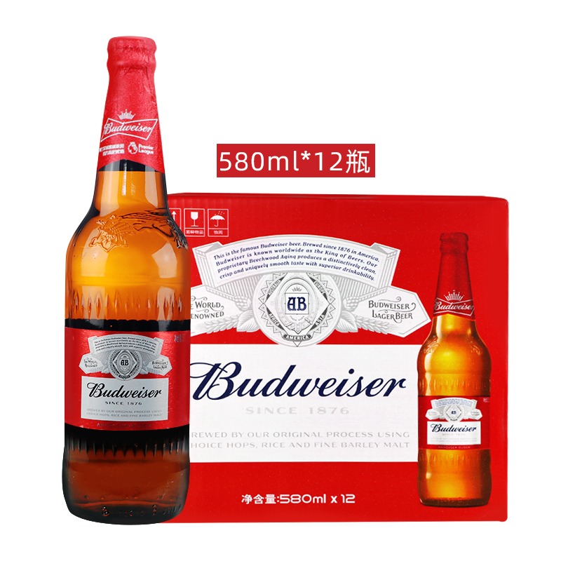 Budweiser/百威啤酒瓶装百威啤酒580ML*12瓶整箱正品 - 图2