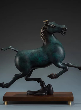工艺品客厅办公桌铜奔马摆件