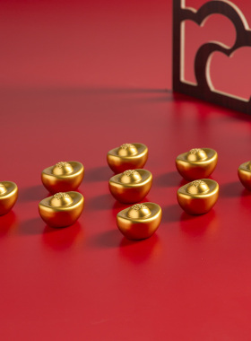 实心沙金元宝铜摆件小客厅玄关家居装饰品开业礼品发财礼物礼品