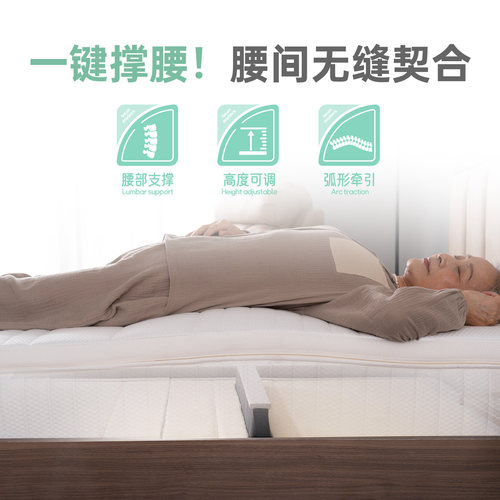 世道老人撑腰电动床家用多功能智能电动护理床床实木扶手 - 图0