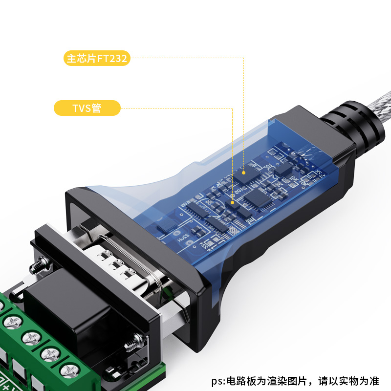 灵派 usb转rs485/422串口线Type-C转换器工业级DB九针通讯转换线数据线防雷防浪涌双向传输串口线485转usb - 图1