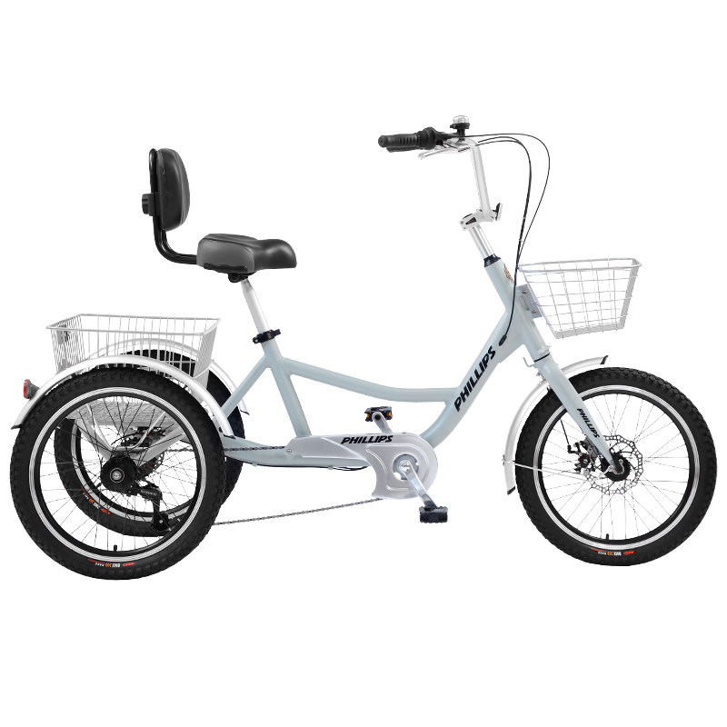 菲利普铝合金老人成人脚蹬三轮车 phillips三轮车