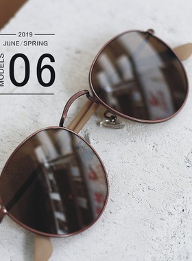 日本墨镜马萨达uv400复古女圆框