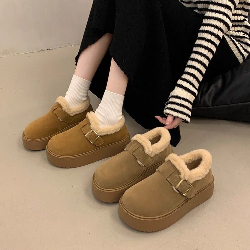 厚底加绒豆豆勃肯鞋女2025新款秋冬季外穿毛毛鞋子保暖棉鞋雪地靴,淘宝优惠券,粉丝福利购,淘宝优惠卷