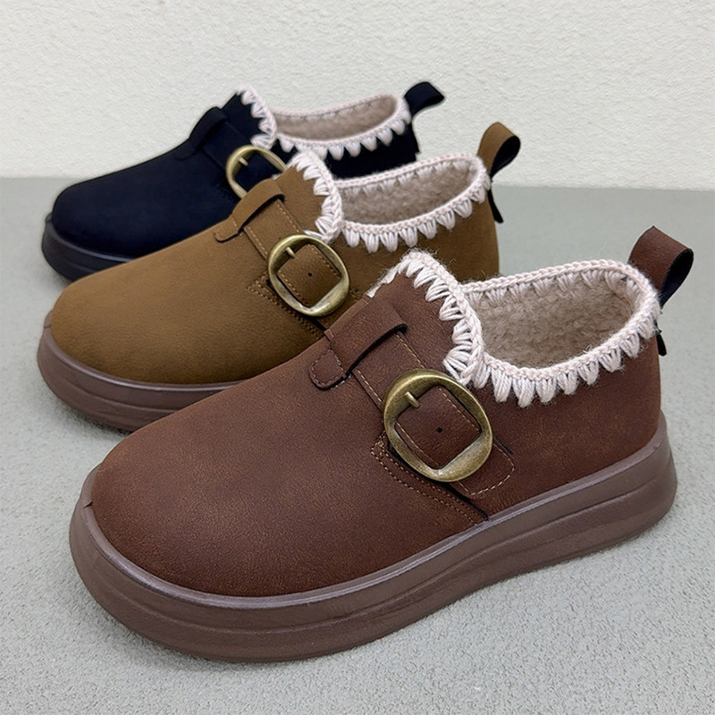 厚底加绒勃肯鞋女冬季新款加厚保暖雪地靴老北京棉鞋一脚蹬乐福鞋,淘宝优惠券,粉丝福利购,淘宝优惠卷