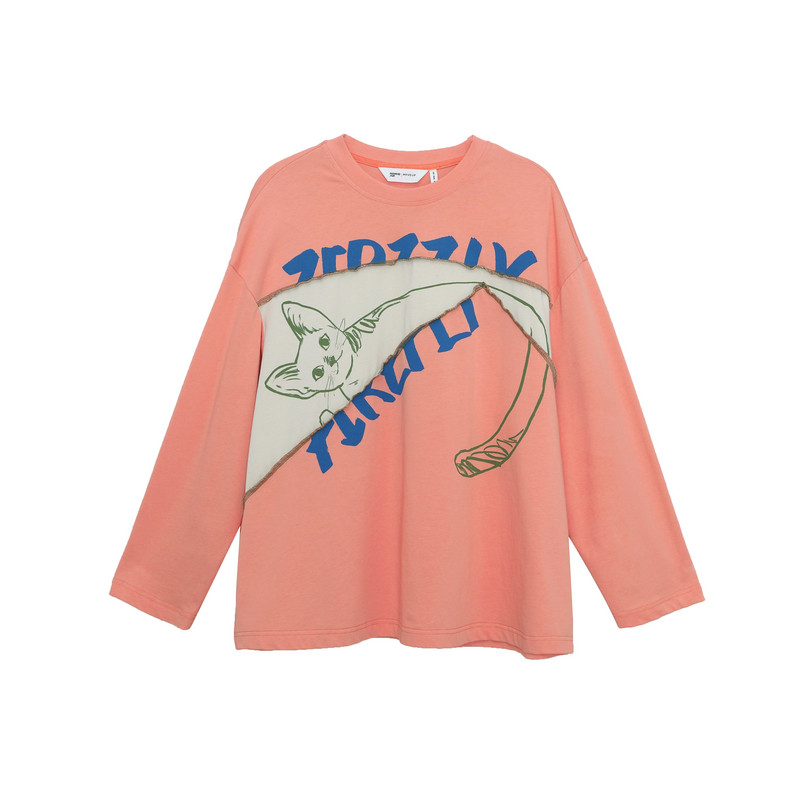 MOVEUP幻走2025春季新款.FUN系列纯棉罗纹圆领短款打底长袖T恤女 - 图3