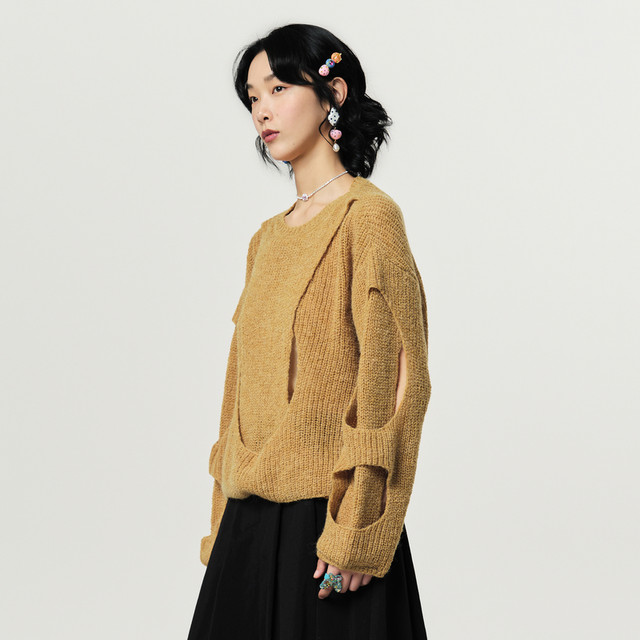 Shopping mall sweater Moveup fun round collar