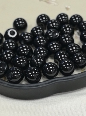 10-12mm玛瑙偏孔旗袍中式纽扣diy黑玛瑙黑玉髓衣服黑色扣子