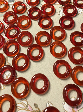 髓diy红玛瑙面包圈吊环