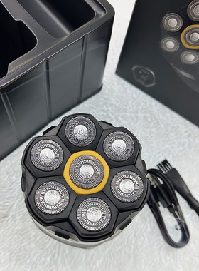 朗威七刀头全身水洗快充电动剃须刀剃光头磁吸光头神器Rs2026