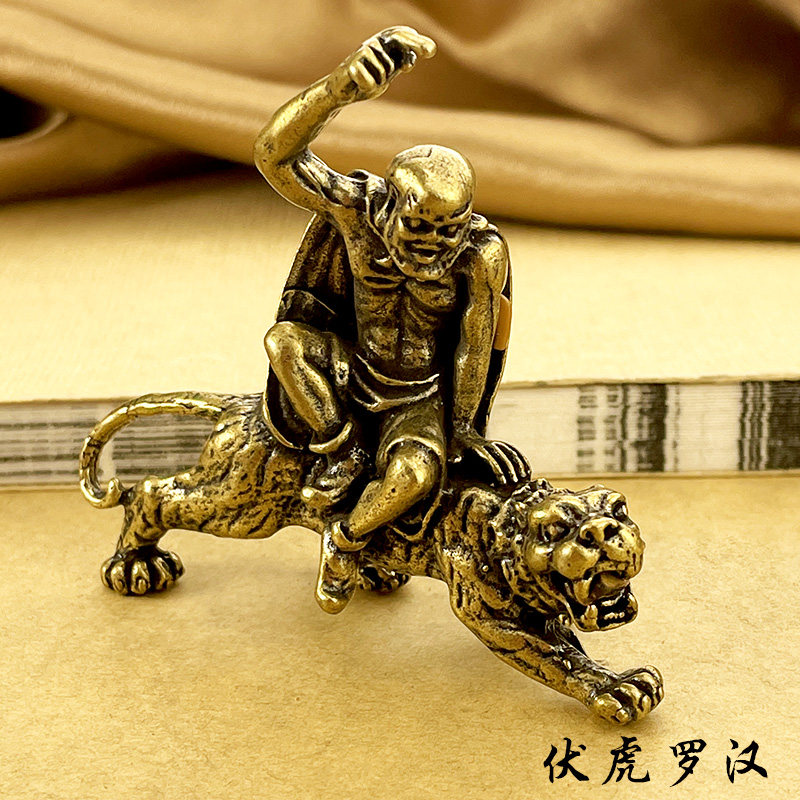 黄铜十八罗汉佛像降龙伏虎罗汉整套摆件中式招财创意桌面工艺礼品,淘宝优惠券,粉丝福利购,淘宝优惠卷