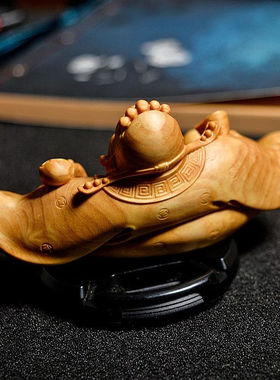 黄杨木雕刻招财金融大鳄大亨横财神爷手把玩件男士文玩小摆件