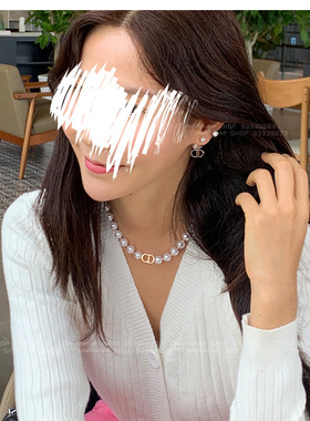 合金珍珠女小香风CD猪鼻子