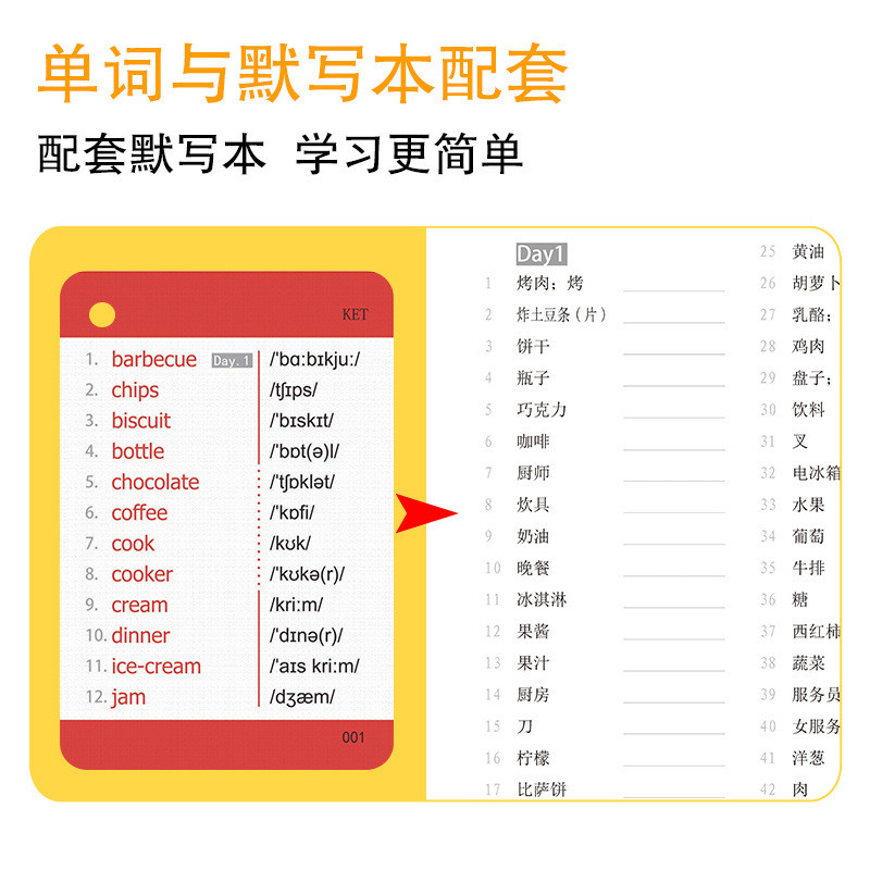 KET核心词汇 PET英语单词默写本 小达人点读卡片本练习册14天21天