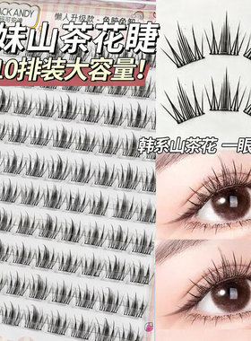 山茶花假睫毛自然仿真免胶免卸懒人专用新手可重复使用妈生眼睫毛
