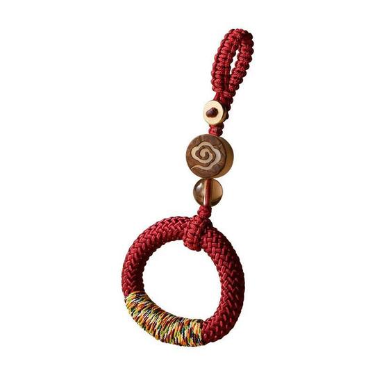 Boucle d'anneau de style ancien tissé à la main, porte-clés de voiture, lanière, nouveau porte-clés, pendentif anti-perte et anti-chute pour hommes et femmes