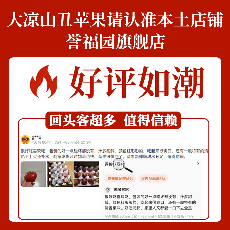 大凉山丑苹果10斤新鲜水果当季现摘盐源红富士冰糖心苹果整箱包邮