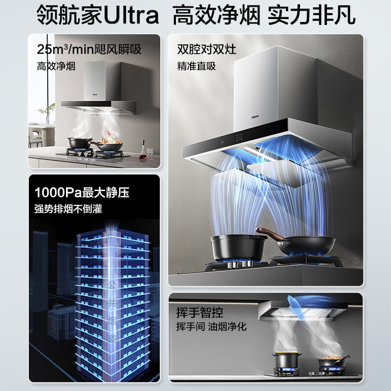 [领航家Ultra]老板官方旗舰变频抽油烟机燃气灶烟灶套餐65X3S