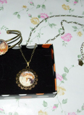 克里姆特thekiss項鏈手镯