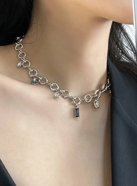 甜酷设计感锁骨链锆石女