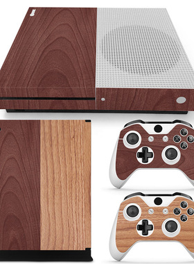 XBOX ONE S贴纸痛机贴磨砂xboxones游戏机贴纸主机贴木纹wood设计