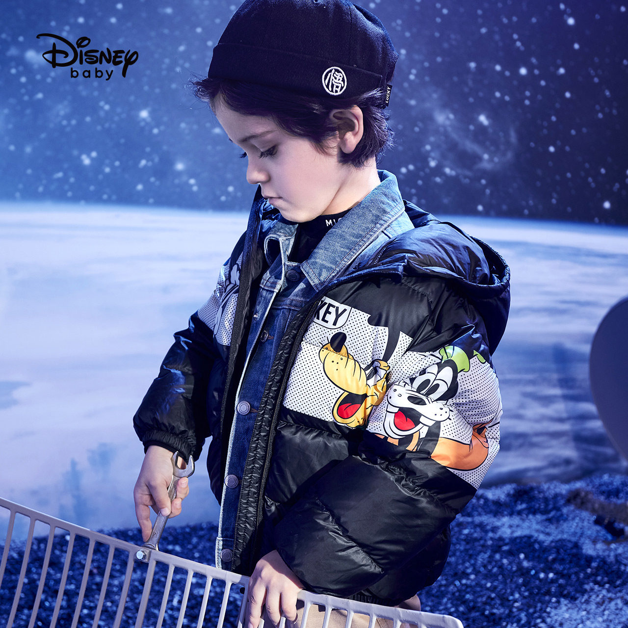 迪士尼女童2020冬季新款时尚羽绒服 disneybaby羽绒服