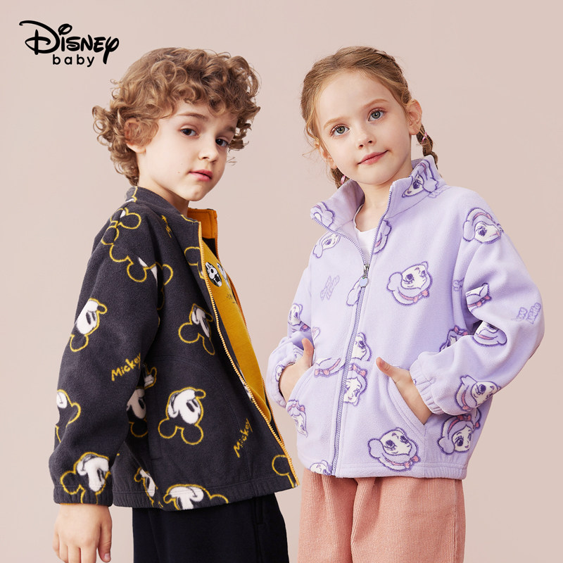 迪士尼童装摇粒绒外套春秋2021上衣 disneybaby普通外套