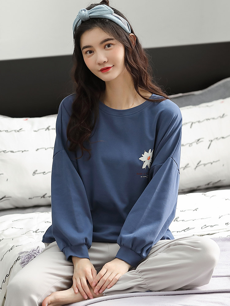 恒源祥纯棉全长袖可爱春秋季睡衣 恒源祥内衣睡衣/家居服套装