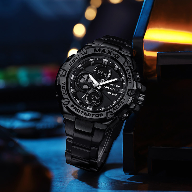 钢铁之心高中学生青少年潜水感手表 多伦兹国产腕表