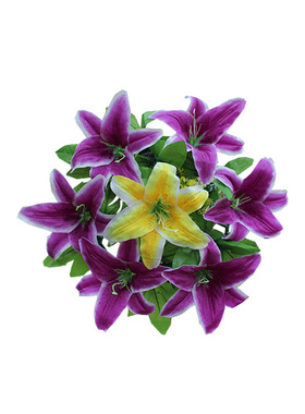 百合清明节扫墓上坟塑料花