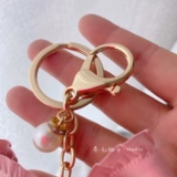 Оригинальный розовый брелок с бантиком, цепь из жемчуга, украшение на сумку, ключи от машины