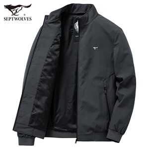 七匹狼夹克男士2026春秋季新款中年立领爸爸上衣行政休闲外套男装