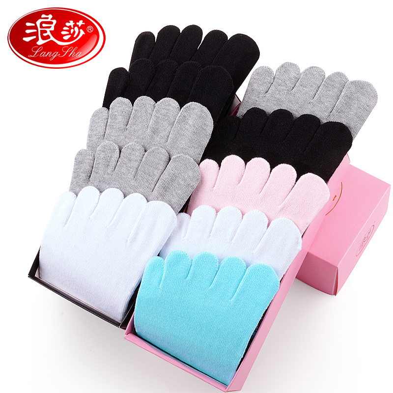 浪莎淞暄专卖店浪莎五指袜女纯棉袜分趾分指袜子男夏季加厚分脚趾春秋冬季长筒祙0