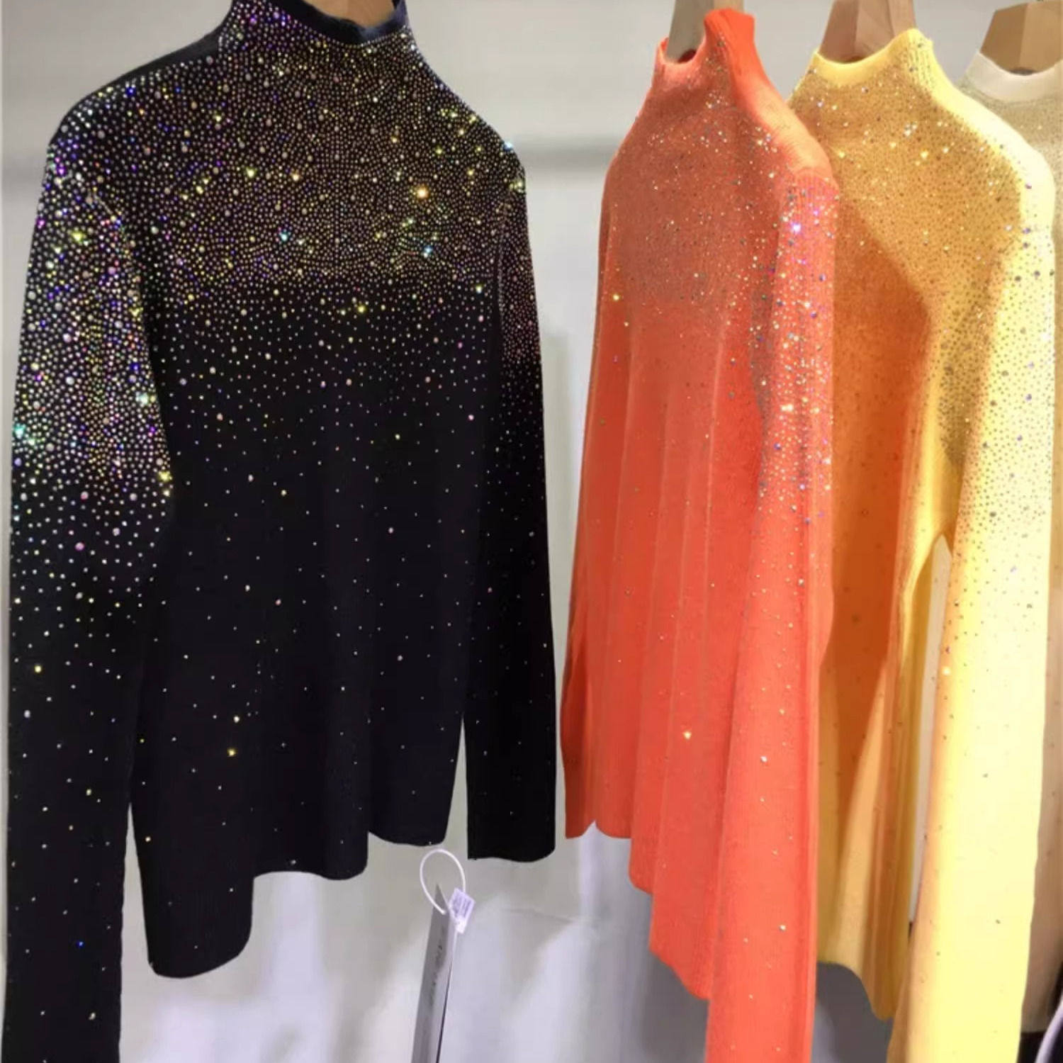 胖m2-300斤特大码秋冬重工烫钻毛衣女紧身高领针织显瘦加厚打底衫,淘宝优惠券,粉丝福利购,淘宝优惠卷