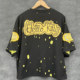 ຂະໜາດໃຫຍ່ພິເສດ ໄຂມັນ mm trendy brand Kitty cat heavy industry embroidered hole patch short-sleeved T-shirt women's loose half-sleeved top