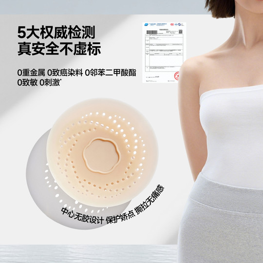 Invisible breast patch under banana, breathable, anti-bump, hypoallergenic and firm