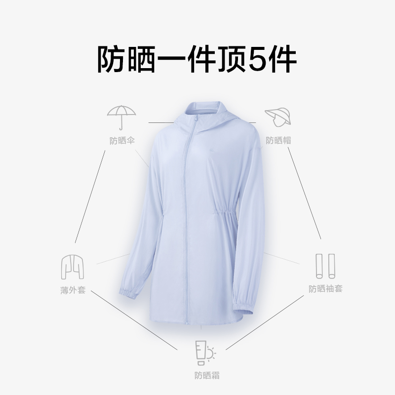 长款防晒衣外套轻薄透气 蕉下收腰修身防紫外线宽松防晒服女 长款防晒衣外套轻薄透气 蕉下收腰修身防紫外线宽松防晒服女