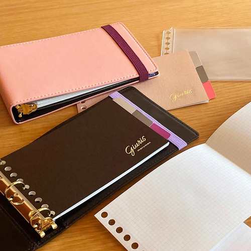 日本maruman满乐文Giuris活页本PU皮商务高级办公笔记本手账本子 - 图3