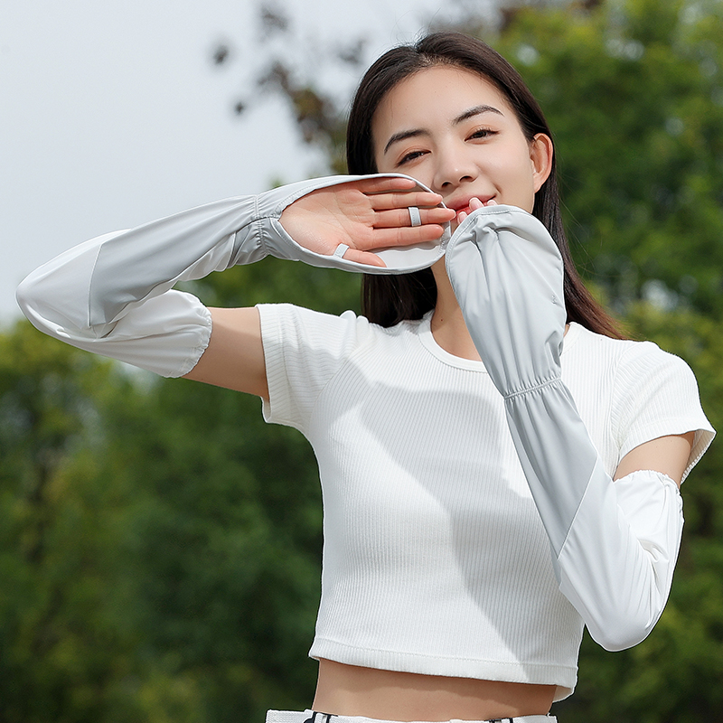 开车防晒手套冰丝防晒袖套女防紫外线骑车冰袖护臂手袖手宽松夏季-图2