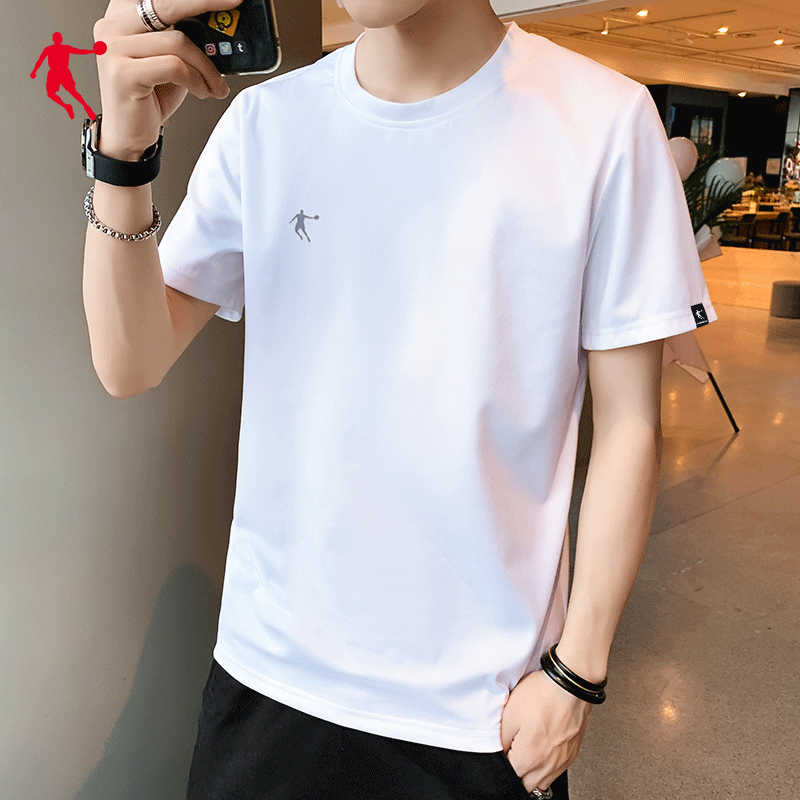 乔丹悠悠专卖店乔丹短袖T恤男新款夏季宽松速干透气运动服休闲半袖男士上衣1