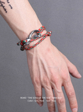 原创钛钢海军风节日情侣礼物手绳