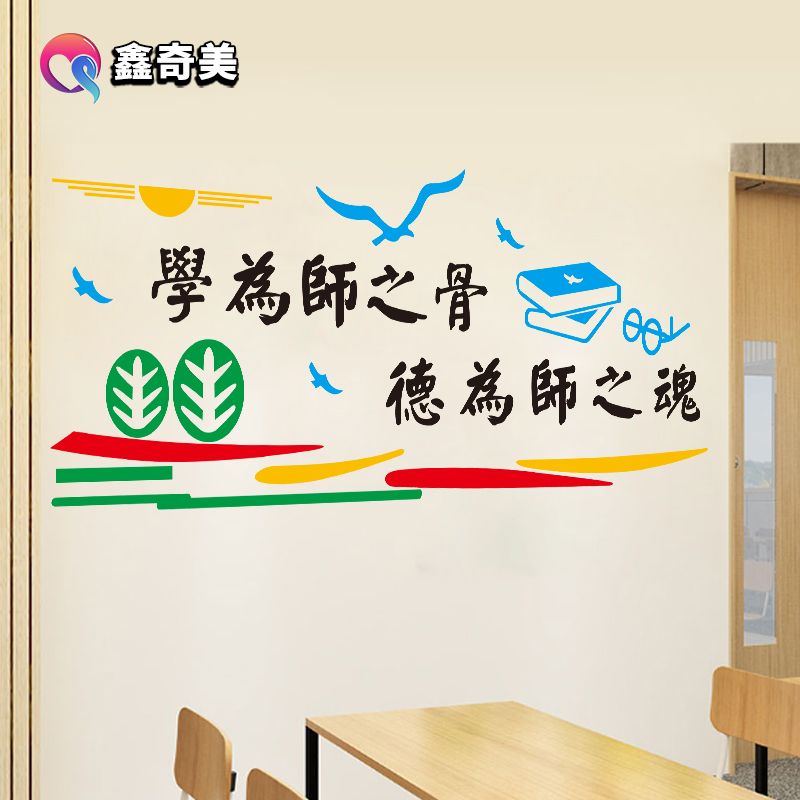 学校教育机构文化墙装饰贴纸教室办公室辅导班励志标语布置墙贴画-图1