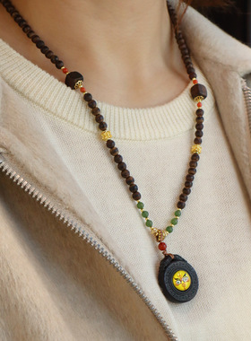 藏式重工手工编织项链绳