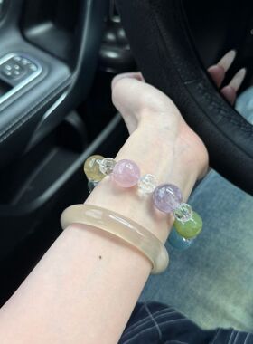 天然多宝白水晶手链女清新甜美