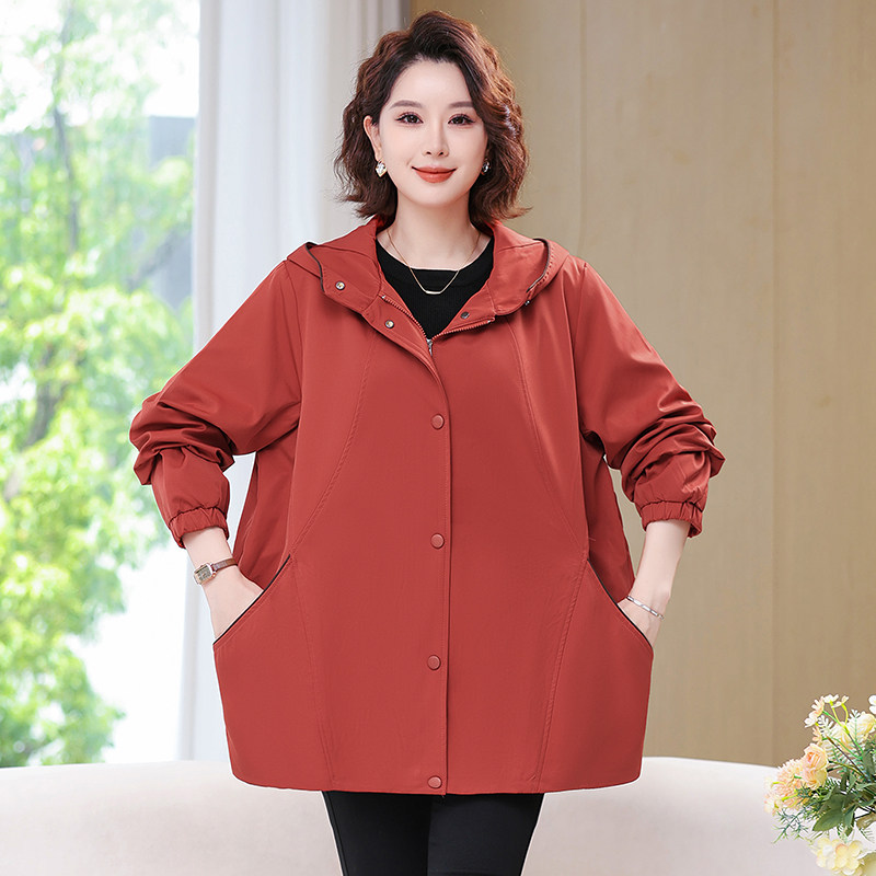 200斤可穿胖妈妈春秋装宽松风衣夹克加肥大码中老年女装遮肚外套,淘宝优惠券,粉丝福利购,淘宝优惠卷