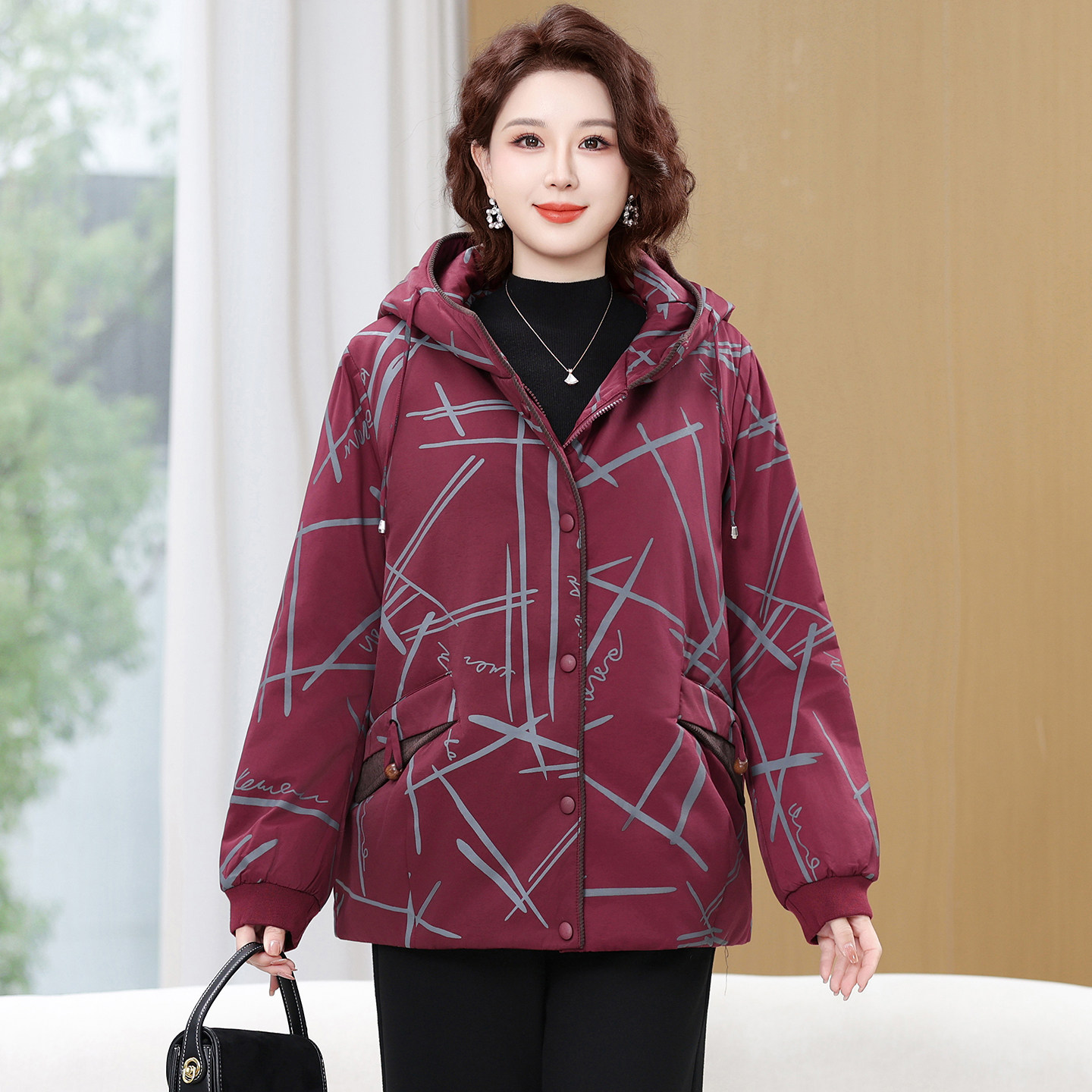 特体新款中老年人女加肥加大码加绒棉衣冬装妈妈棉服加厚棉袄外套,淘宝优惠券,粉丝福利购,淘宝优惠卷